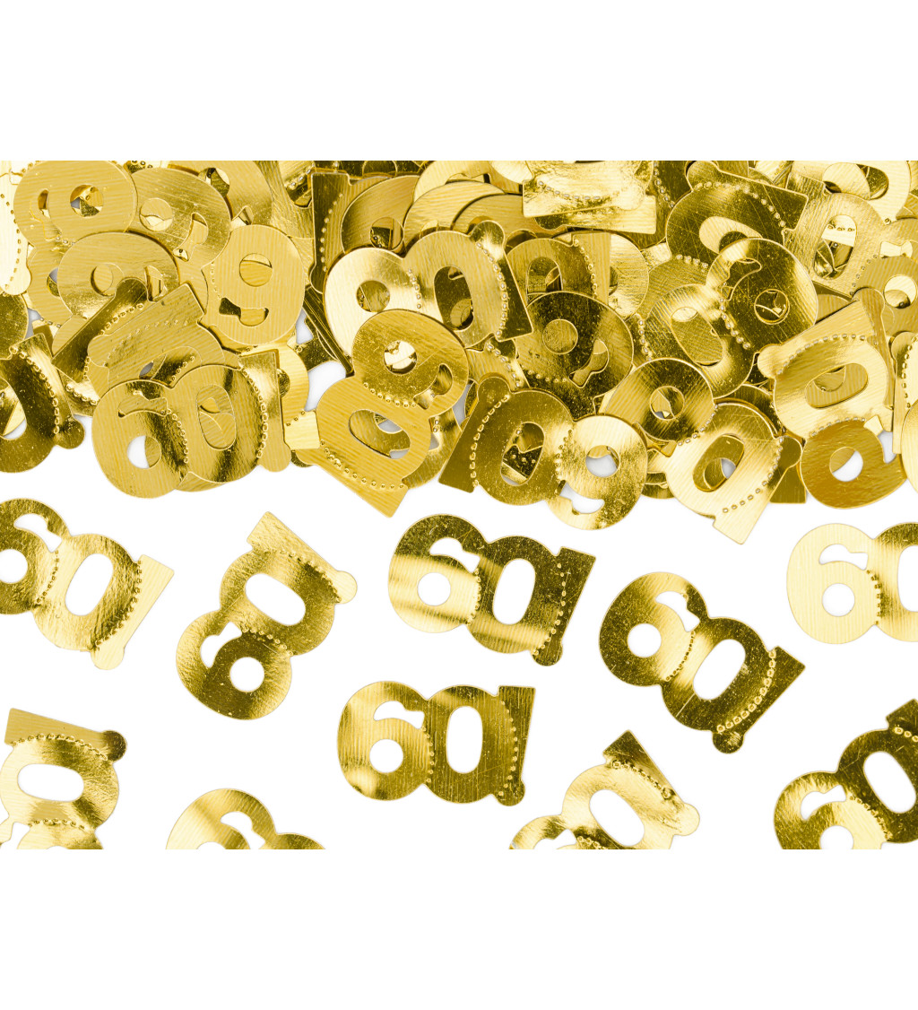 Fémszínű arany konfetti 60. születésnap