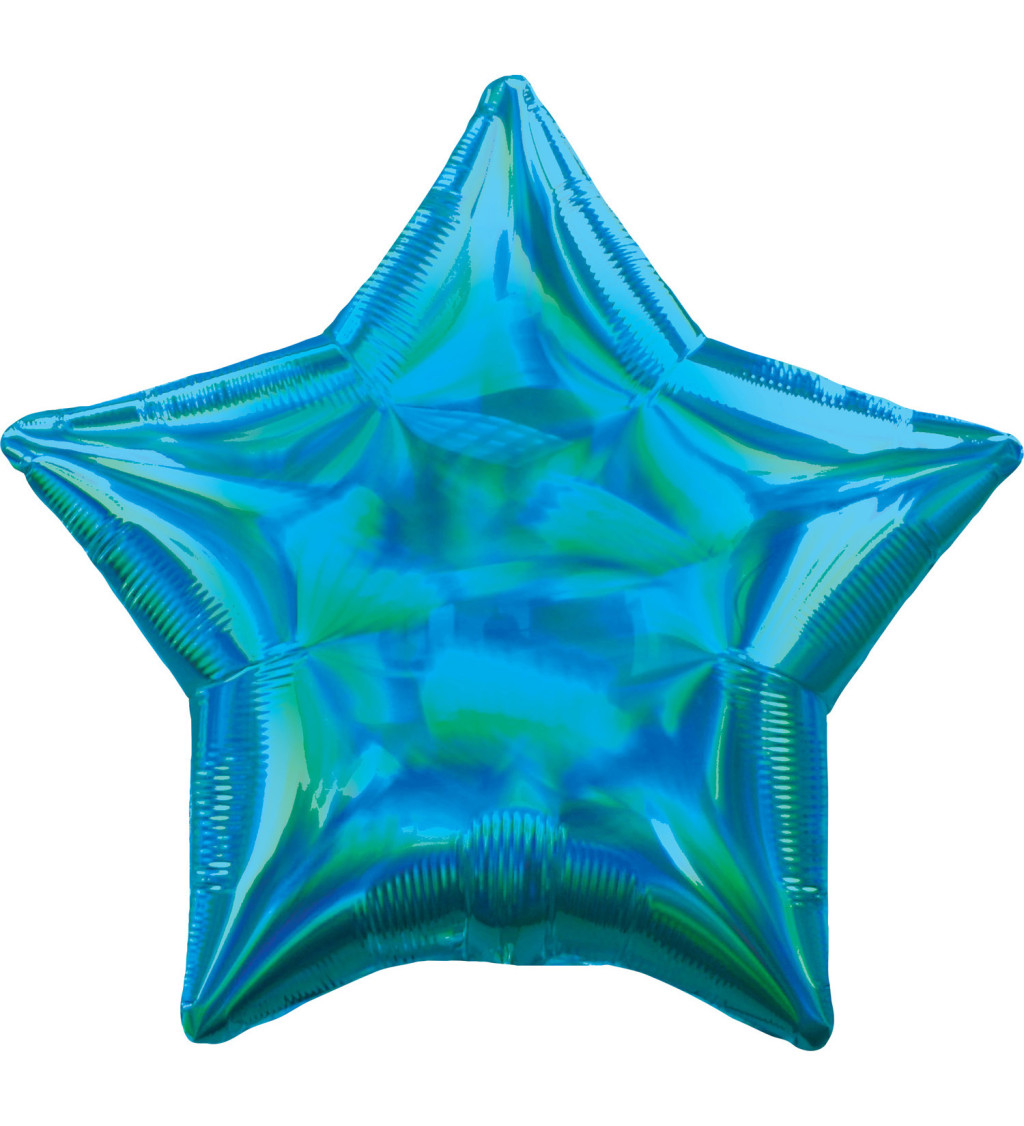 Kék holografikus csillag - léggömb