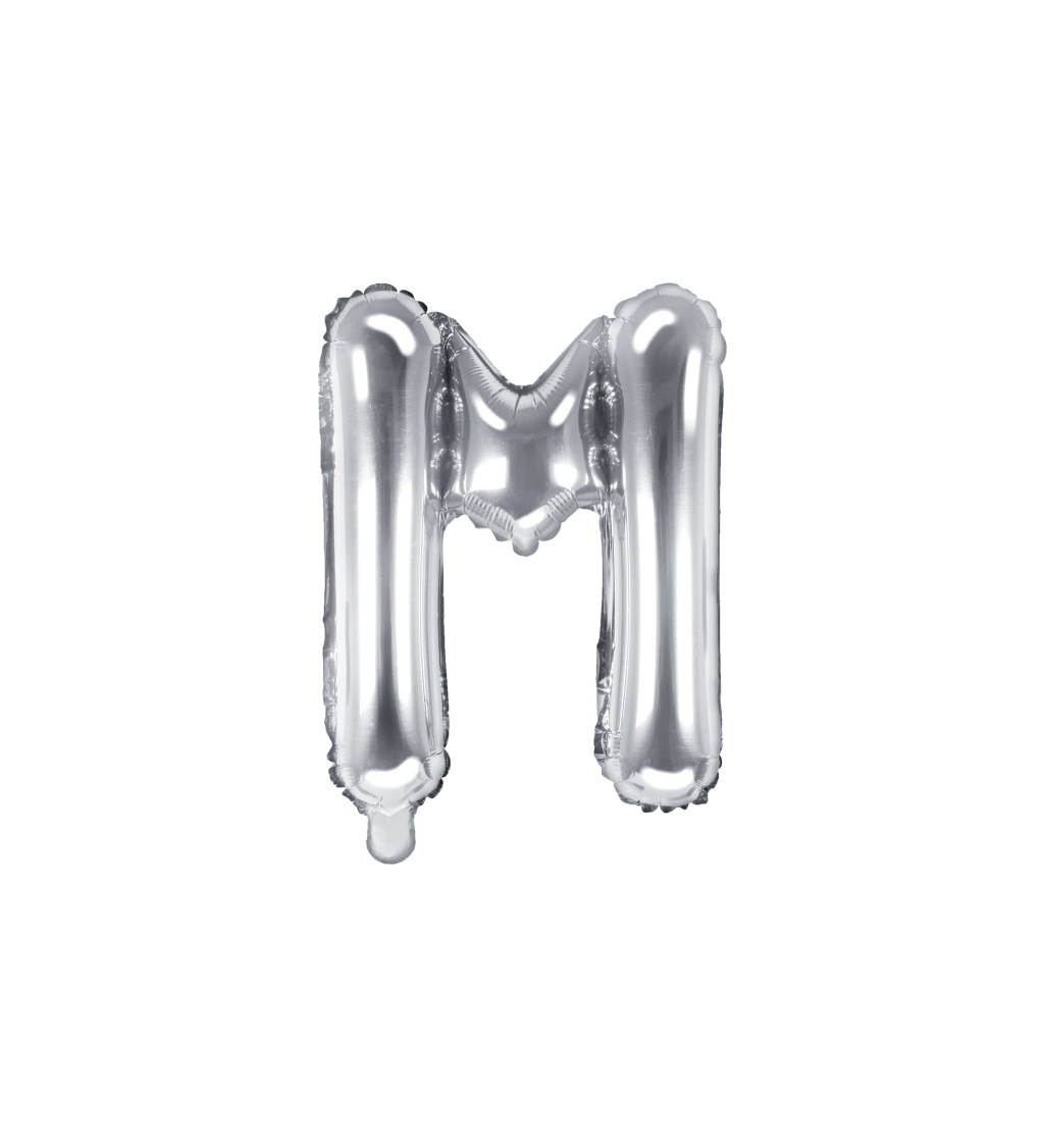 Fólia léggömb ezüst M betű