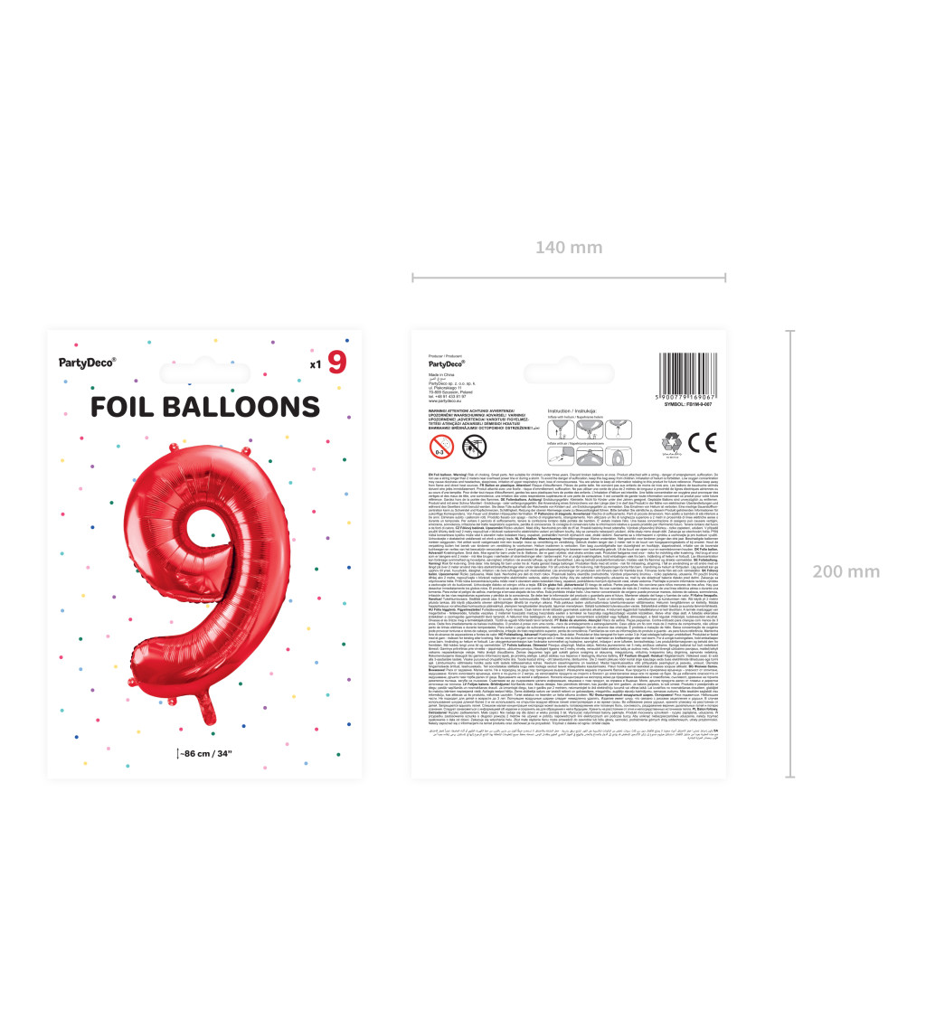 Fólia ballon 9 - piros
