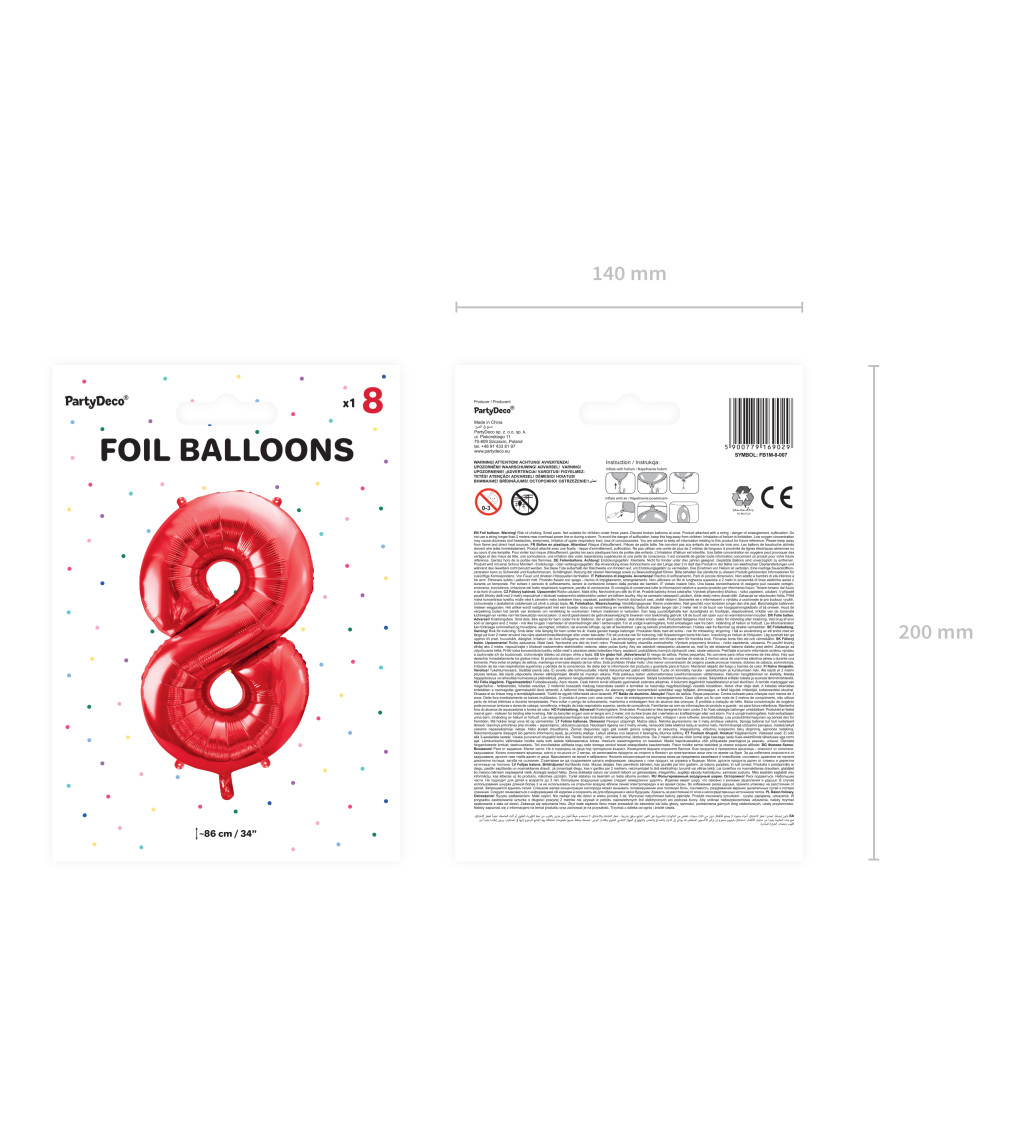 Ballon piros 8