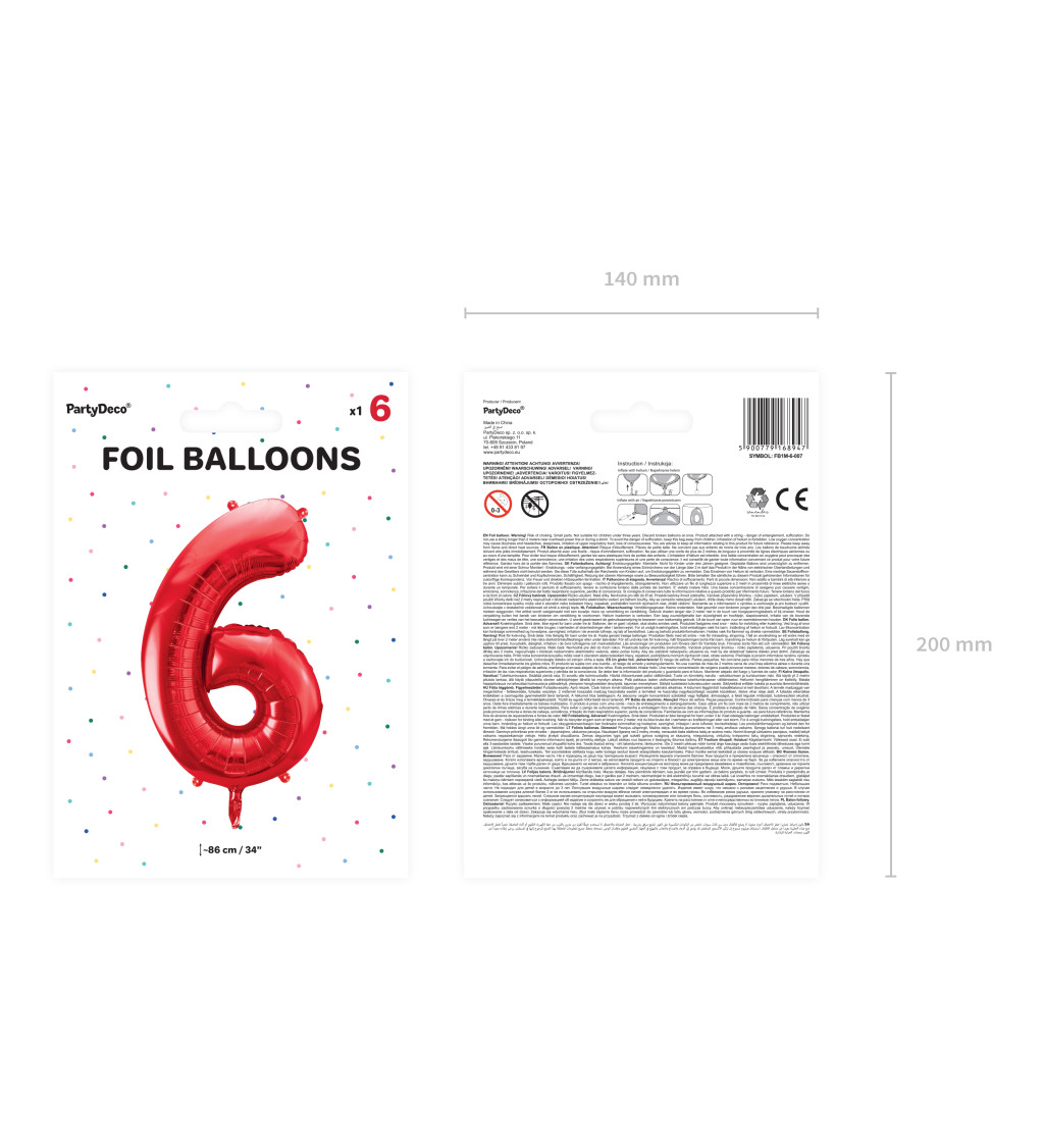 Fólia ballon 6 - piros