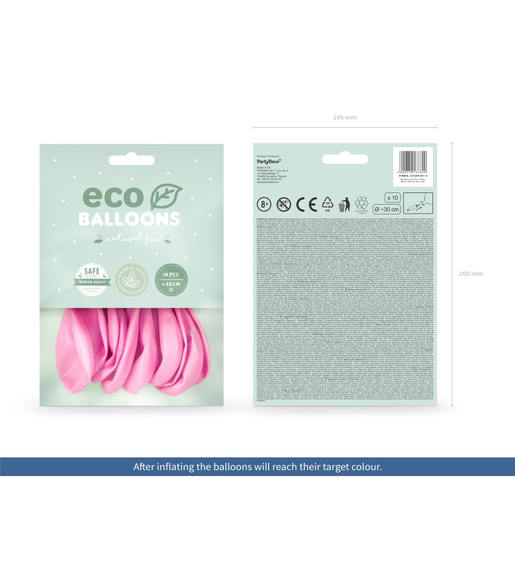 ECO léggömbök rózsaszín (pasztell)