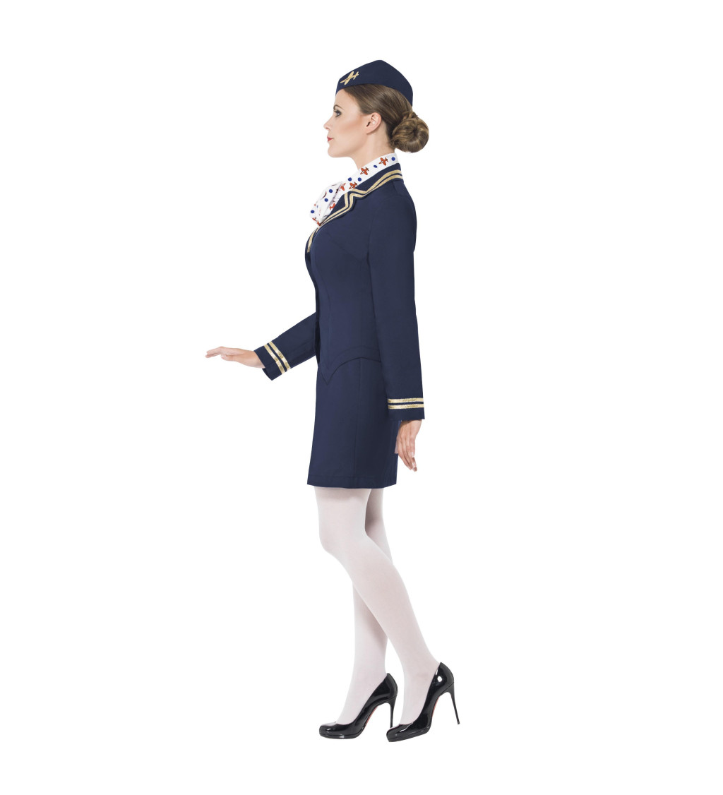 Női jelmez - Stewardess kék