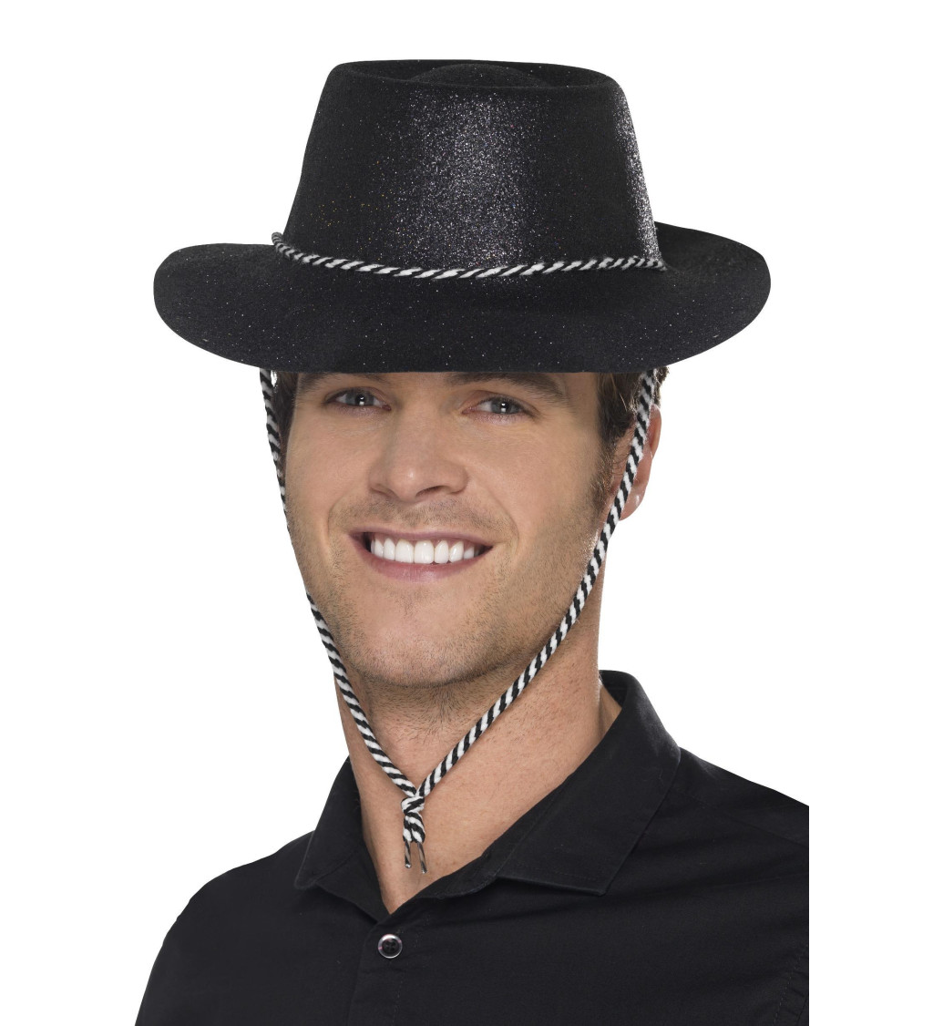 Glitter kalap fekete cowboy