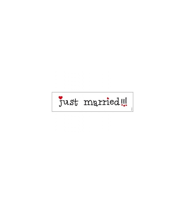 Dekoráció - rendszámtábla "Just Married" felirattal