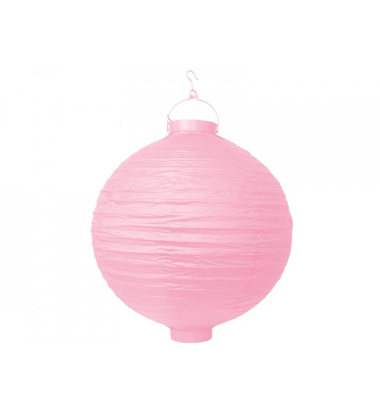 Lampion - rózsaszín gömb