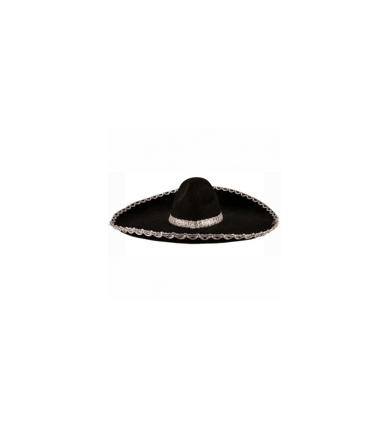 Sombrero - fekete mexikói, ezüst díszítés