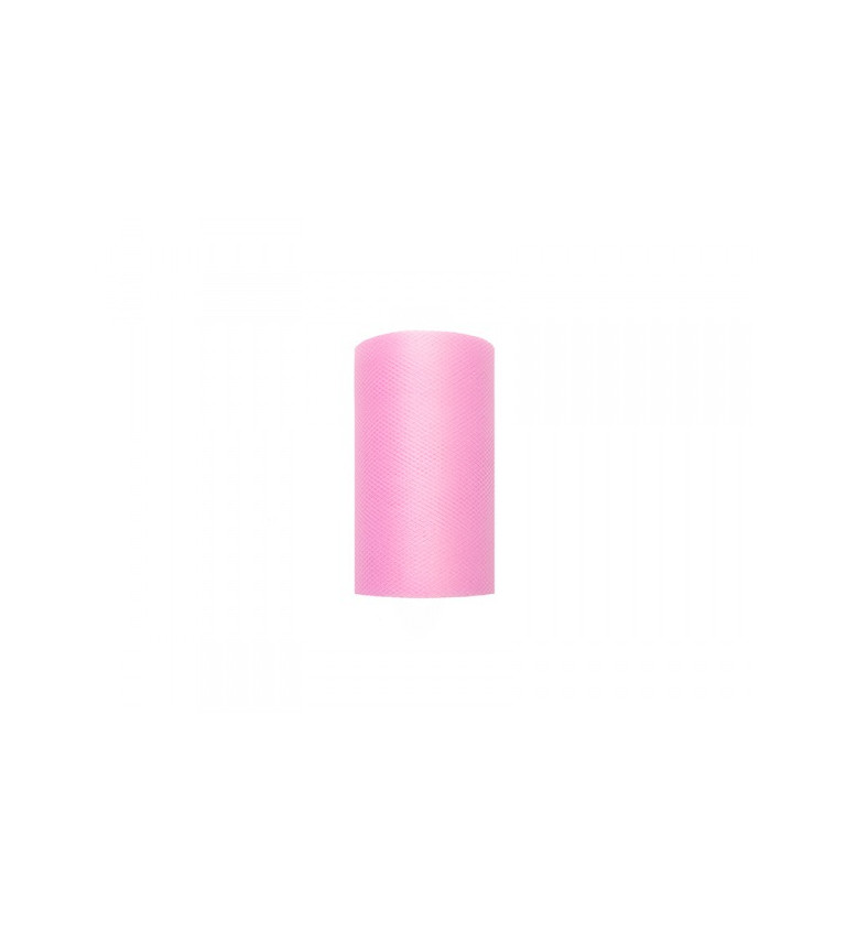 Egyszínű világos rózsaszín tüll - 0,08 m