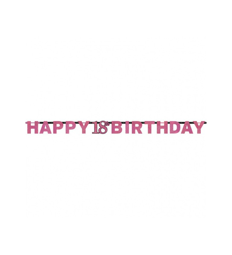 Rózsaszín felirat Boldog születésnapot 18 év