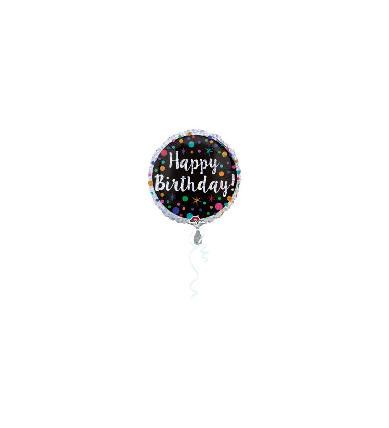 Fólia léggömb- Happy Birthday - pontok