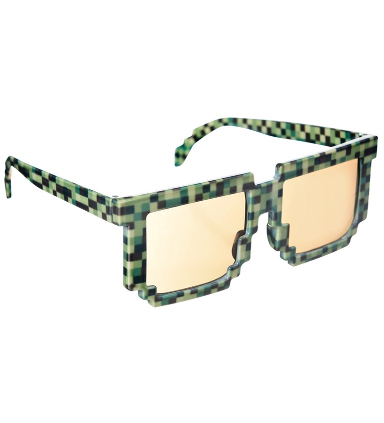 Vicces zöld pixel szemüveg