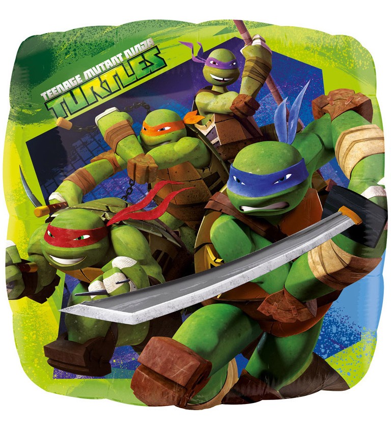 Ninja Turtles fólia léggömb - négyzet