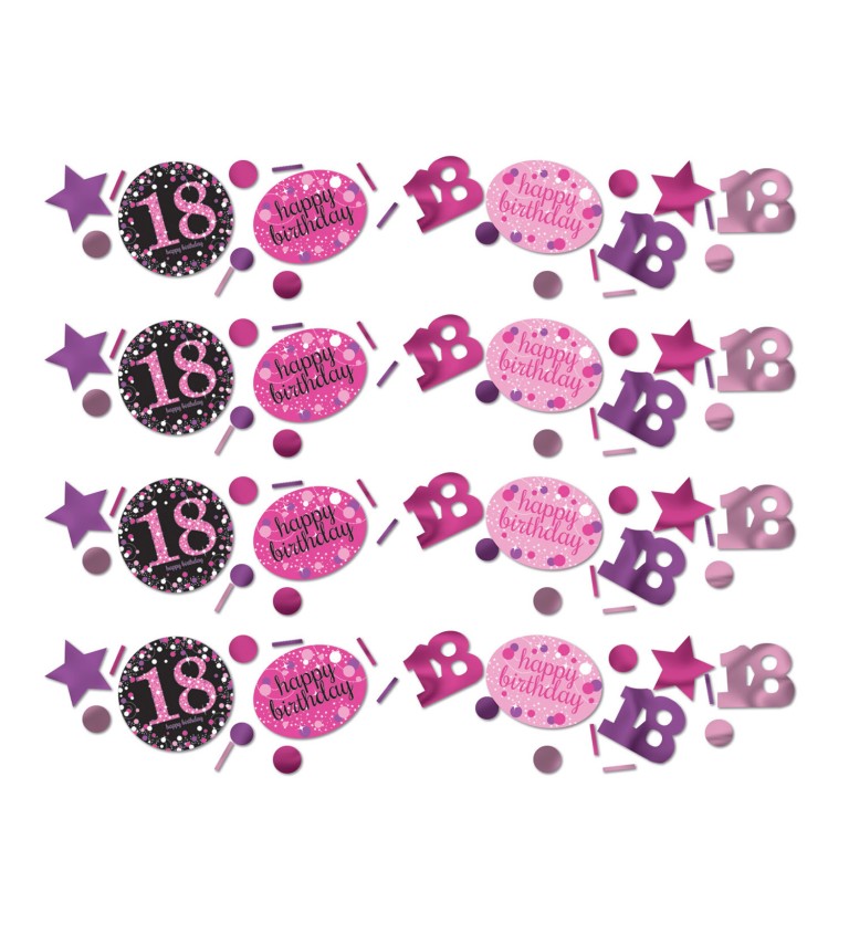 Rózsaszín születésnapi konfetti 18