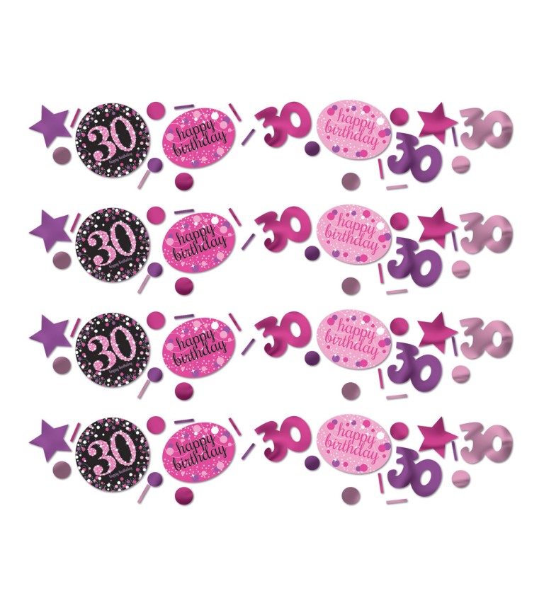 Rózsaszín születésnapi konfetti 30