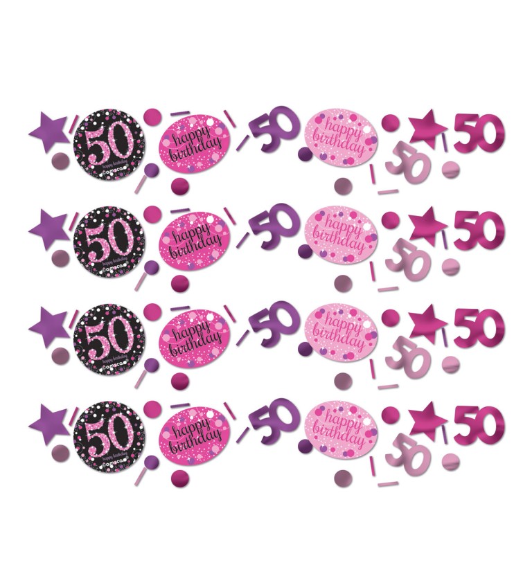 Rózsaszín születésnapi konfetti 50