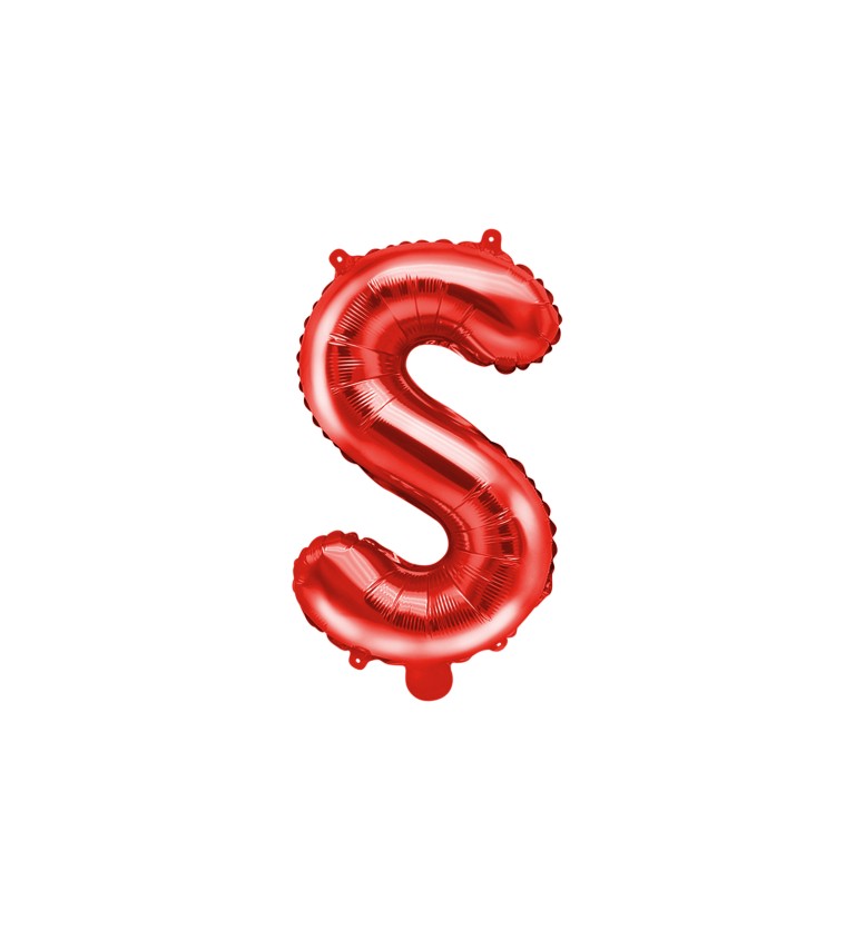 Fólia léggömb ''S'' betű, 35cm, piros