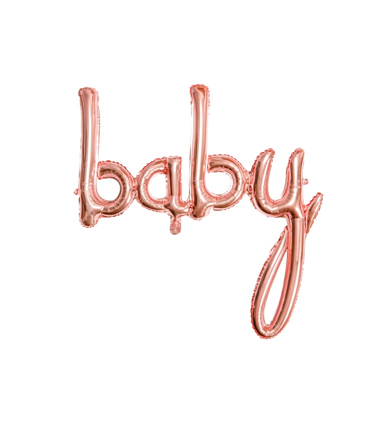 Fólia léggömb - felirat BABY rosegold