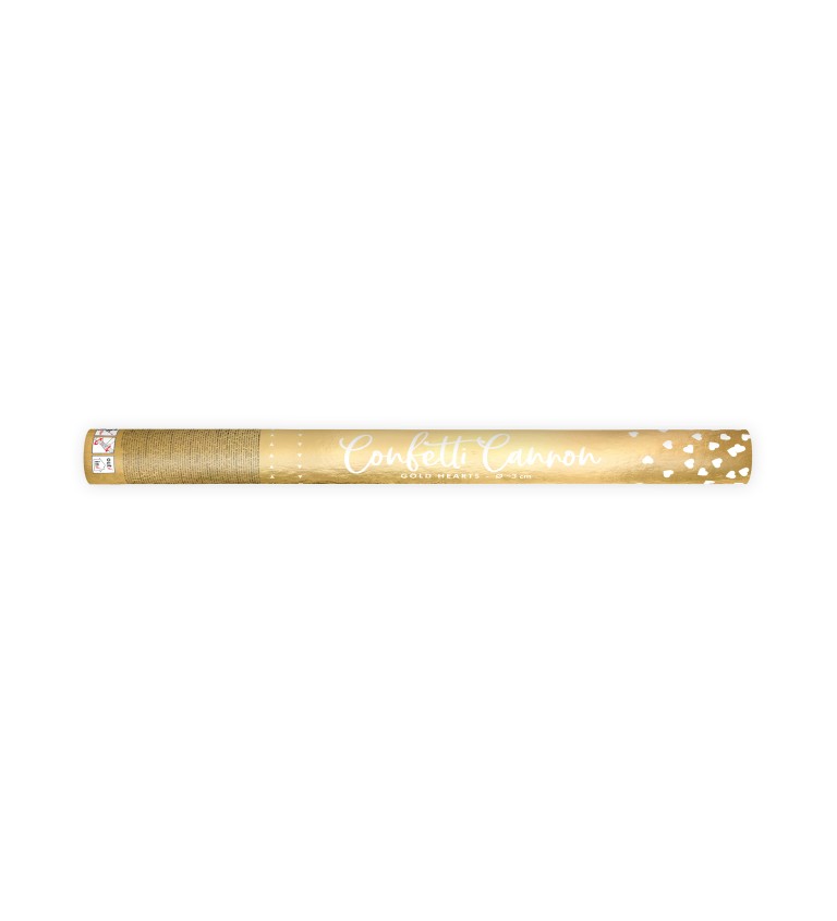 Lövő konfetti - arany szívecskék, 60 cm