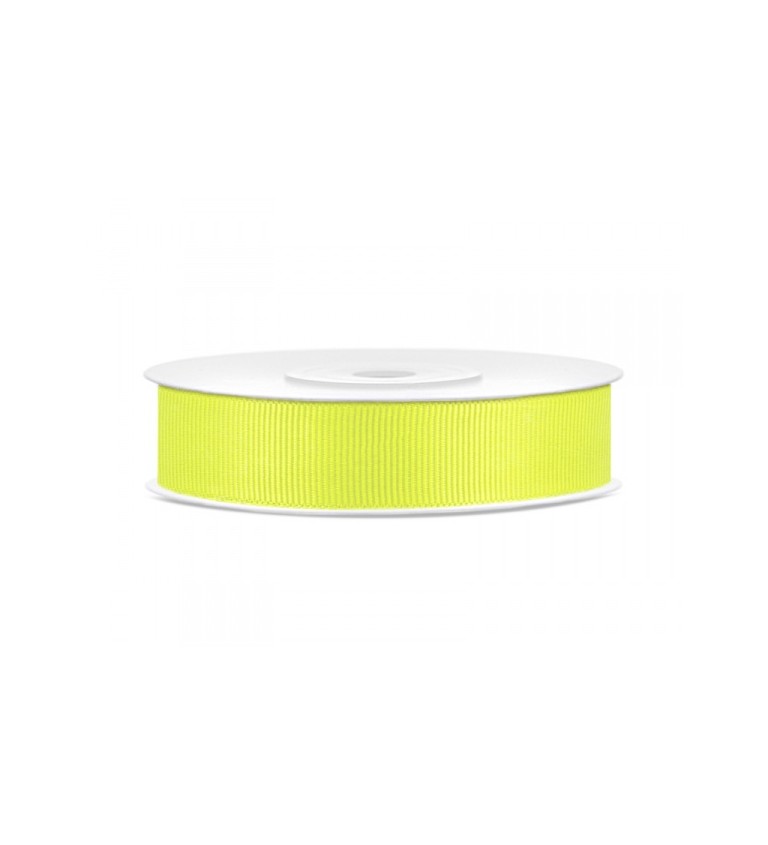 Neon sárga grosgrain szalag - 15 mm