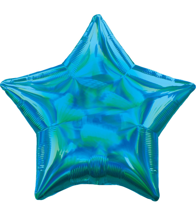 Kék holografikus csillag - léggömb