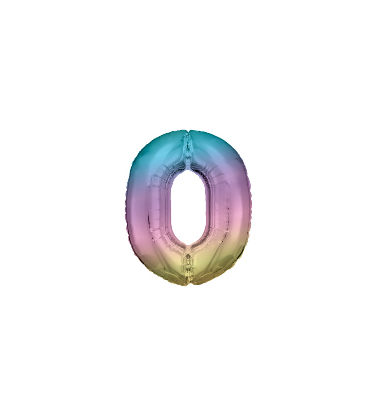Fólia léggömb szivárvány szám 0