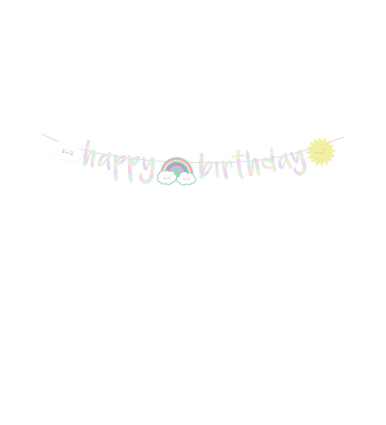 Szivárvány füzér- Happy Birthday