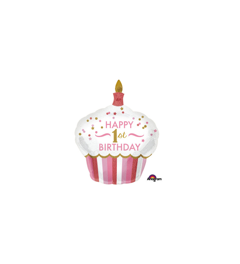 Léggömb - első születésnap, cupcake