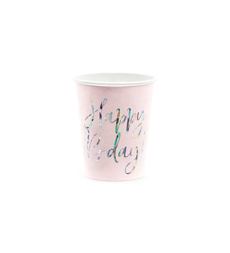 Rózsaszín Boldog születésnapot csészék