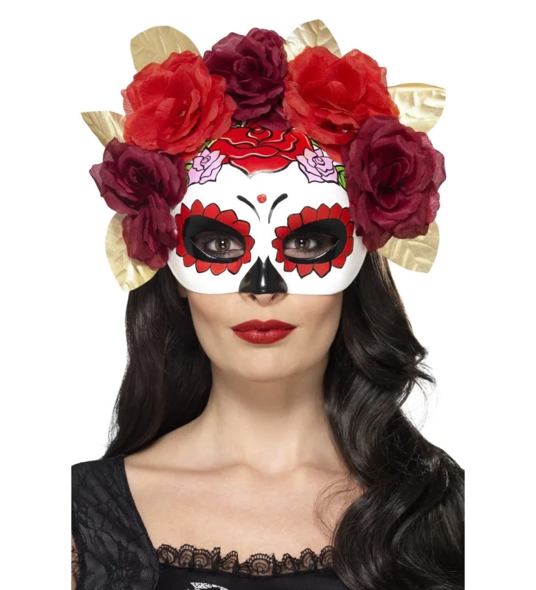 Mexikói maszk rózsákkal - szín deluxe